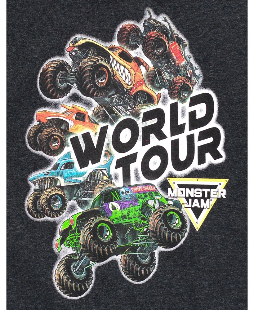 Monster Jam Toddler Boys Grave Digger Mutt Megalodon Fleece Pullover Hoodie & Pants to