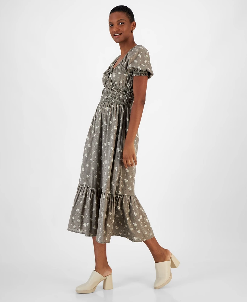 And Now This Women's Short-Sleeve Clip-Dot Midi Dress, Created for Macy's
