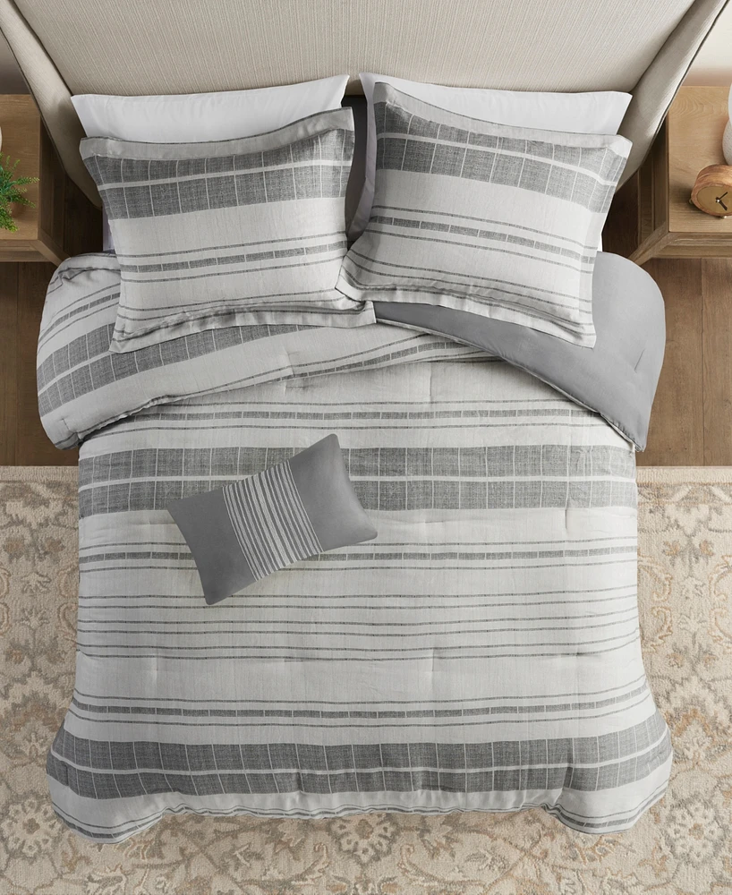 Madison Park Rhodes Stripe 4-Pc. Comforter Set, Full/Queen