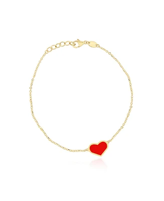 The Lovery Coral Single Heart Bracelet 14K Gold