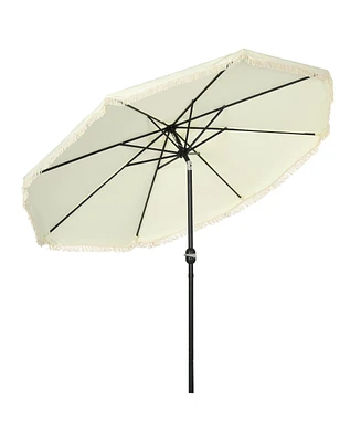 9' Ruffled Patio Umbrella with Tilt and Crank