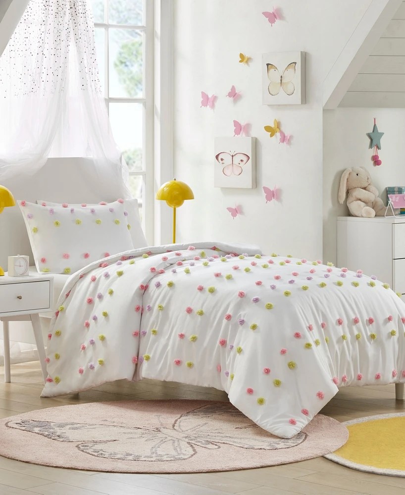 Mi Zone Kids Cora Pompom Clip Jacquard 2-Pc. Comforter Set, Twin