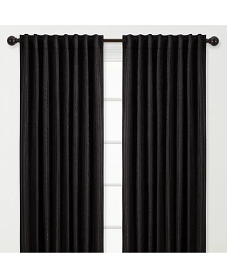Chanasya Premium 2-Panel Embossed Leaf Textured Curtains - Back Tab, Ring Tab for Windows Living Room Bedroom