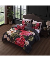 Bebejan Flower Garland Bedding 100% Cotton 5 Piece Queen Size Reversible Comforter Set