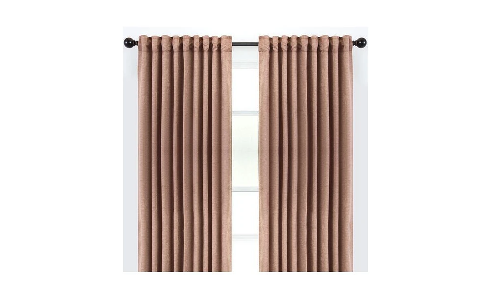 Chanasya Premium 2-Panel Embossed Leaf Textured Curtains - Back Tab, Ring Tab for Windows Living Room Bedroom