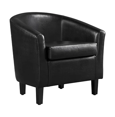 Yaheetech Faux Leather Accent Chair Black