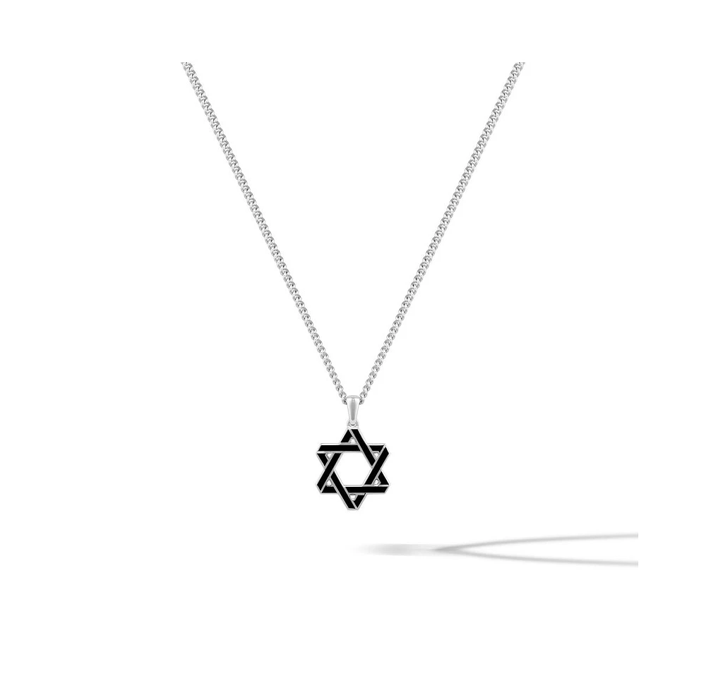 Vincero Men's Jewish Star Pendant in Rhodium-Plated 925 Sterling Silver