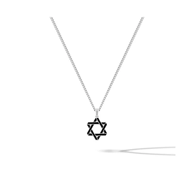 Vincero Men's Jewish Star Pendant in Rhodium-Plated 925 Sterling Silver