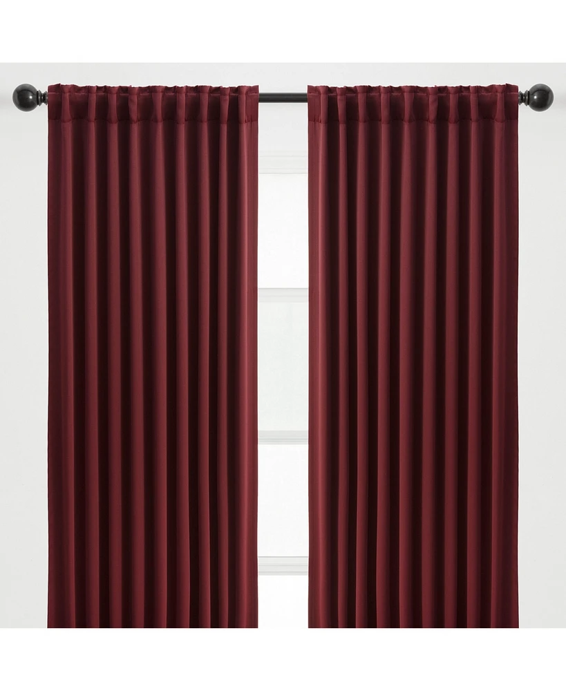Chanasya Premium 2-Panel Ornamental Damask Room Darkening Curtains - 3-in-1 Back Tab, Rod Pocket, Ring Tab - for Windows Living Room Bedroom