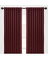 Chanasya Premium 2-Panel Ornamental Damask Room Darkening Curtains - 3-in-1 Back Tab, Rod Pocket, Ring Tab - for Windows Living Room Bedroom