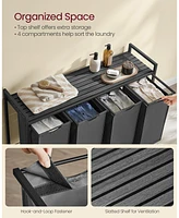 Laundry Hamper with 4 Removable Bags and Rolling Frame for Easy Sorting