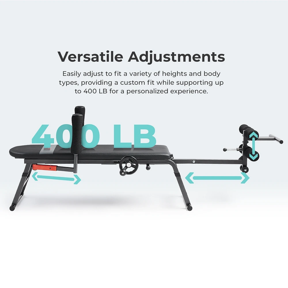 Sunny Health & Fitness Inversion Traction & Stretch Decompression Table - 400LBs Weight Capacity