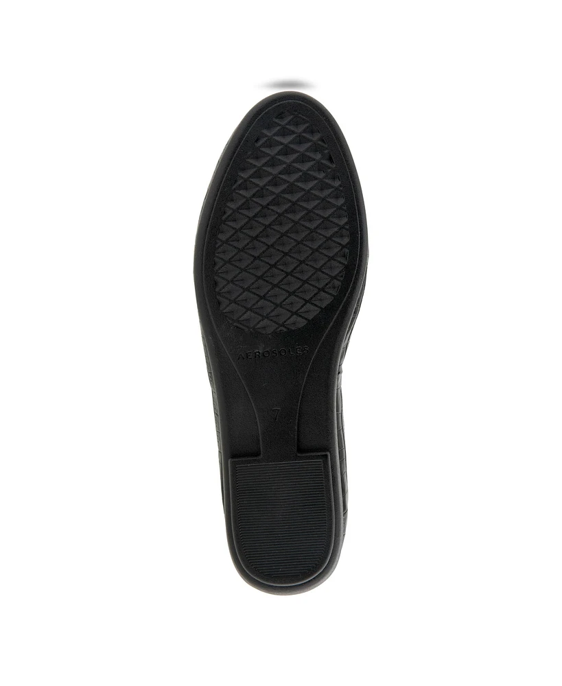 Aerosoles Women's Bobbi Buckle Ballet Flats - Crocodile Faux Leather
