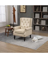 Mondawe Wood Frame Armchair, Modern Accent Chair Lounge For Living Room