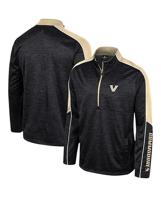 Colosseum Men's Black Vanderbilt Commodores Marled Half-Zip Jacket