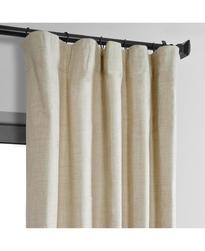 Half Price Drapes Natural Light Beige Thermal Cross Linen Weave Blackout Curtain
