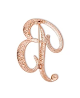 Bling Jewelry Large Statement Abc Pave Crystal Letters Alphabet Initial Scarf Lapel Pin Brooch For Women Rose Gold Plated