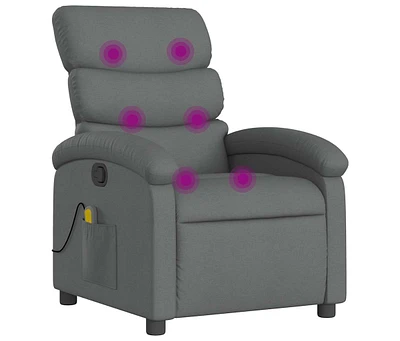 Massage Recliner Chair Dark Gray Fabric