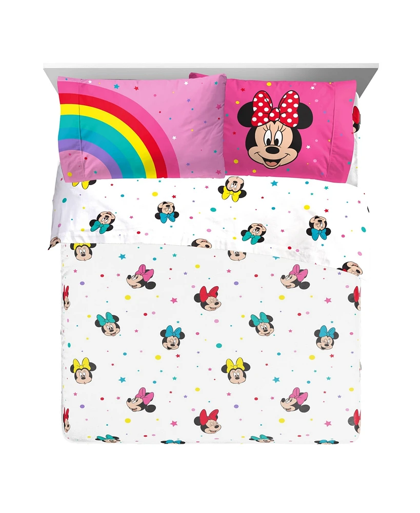Sunny Side Up Disney Minnie Mouse Rainbow Dots Bed Set with Sham
