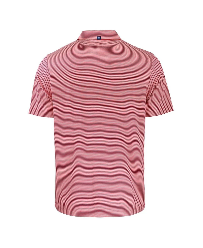 Cutter & Buck Men's Cardinal Louisiana Ragin' Cajuns Forge Eco Double Stripe Stretch Polo