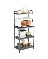 Sugift 4-Tier Kitchen Microwave Storage Rack with Metal Shelves