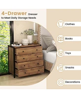 4-Drawer Dresser Modern Chest of Drawers Wooden Storage