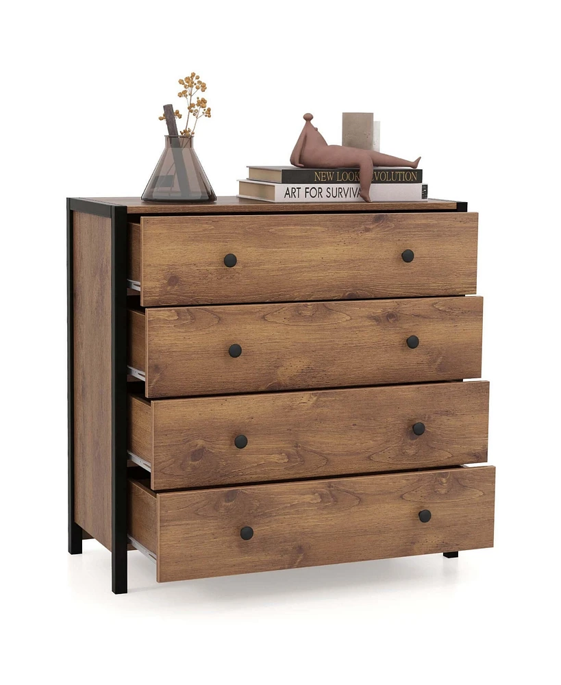 4-Drawer Dresser Modern Chest of Drawers Wooden Storage