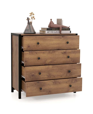 4-Drawer Dresser Modern Chest of Drawers Wooden Storage