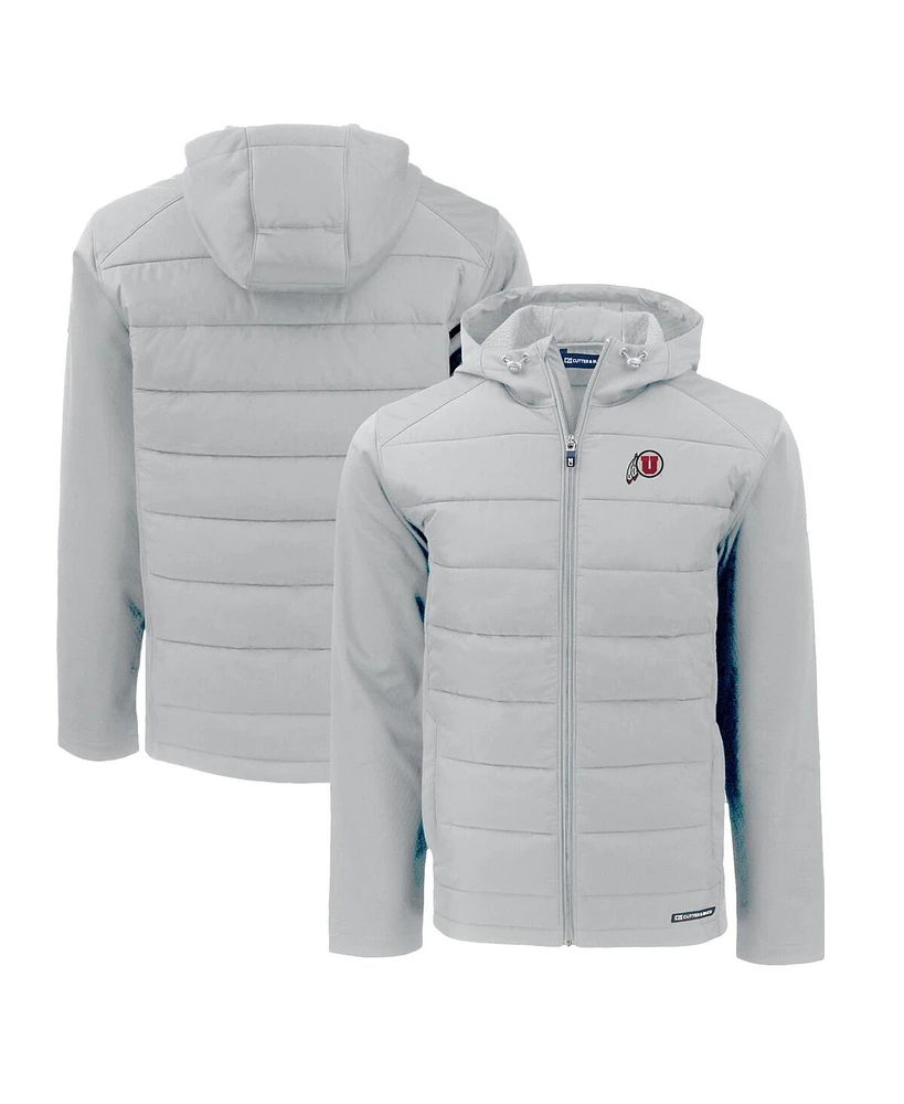 Cutter & Buck Men's Utah Utes Evoke Hybrid Eco Softshell Full-Zip Hoodie
