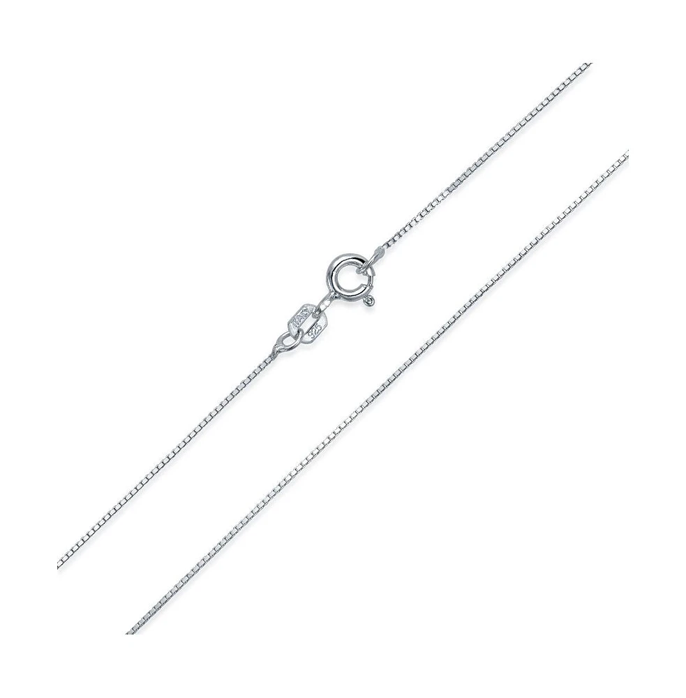 Bling Jewelry Box Chain Link 1MM Thin 10 Gauge Necklace Gold Plated .925 Sterling Silver