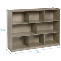 ECR4Kids 8-Compartment Mobile Storage Cabinet, 36in, Natural, 1