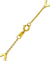 Solid & Silhouette Alternating Clover Station Link Bracelet in 14k Gold