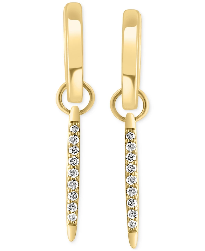 Effy Diamond Spike Dangle Huggie Hoop Earrings (1/6 ct. t.w.) in Gold-Plated Sterling Silver