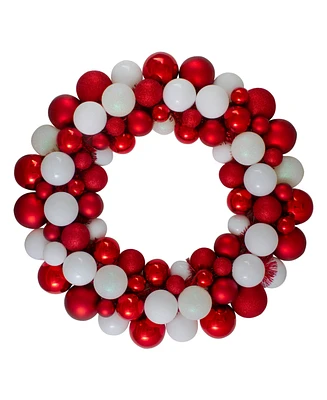 Northlight 3 - Finish Shatterproof Ball Christmas Wreath - 24 - Inch Unlit