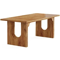Tribesigns Modern Dining Table for 6 to 8 People, 71" Large Kitchen Dining Table with Wood Pedestal Base, Rectangular Long Dinner Table for Kitch
