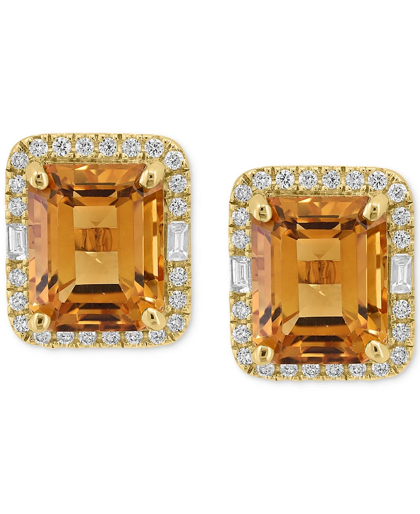 Effy Pink Amethyst (5-1/2 ct. t.w.) & Diamond (3/8 Halo Stud Earrings 14k Gold (Also Additional Gemstones)