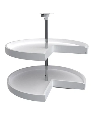 Rev-a-Shelf 28'' Lazy Susan Pie-Cut Polymer 2-Shelf, White, 6942-28-11-52