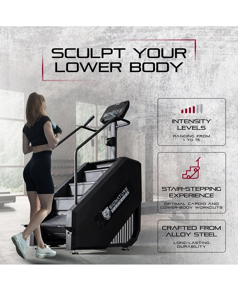 Signature Fitness Continuous Climber for Cardio and Lower Body Workouts, White