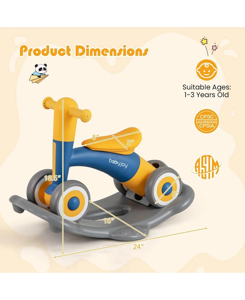 3 1 Rocking Horse with Detachable Balance Board and Seat