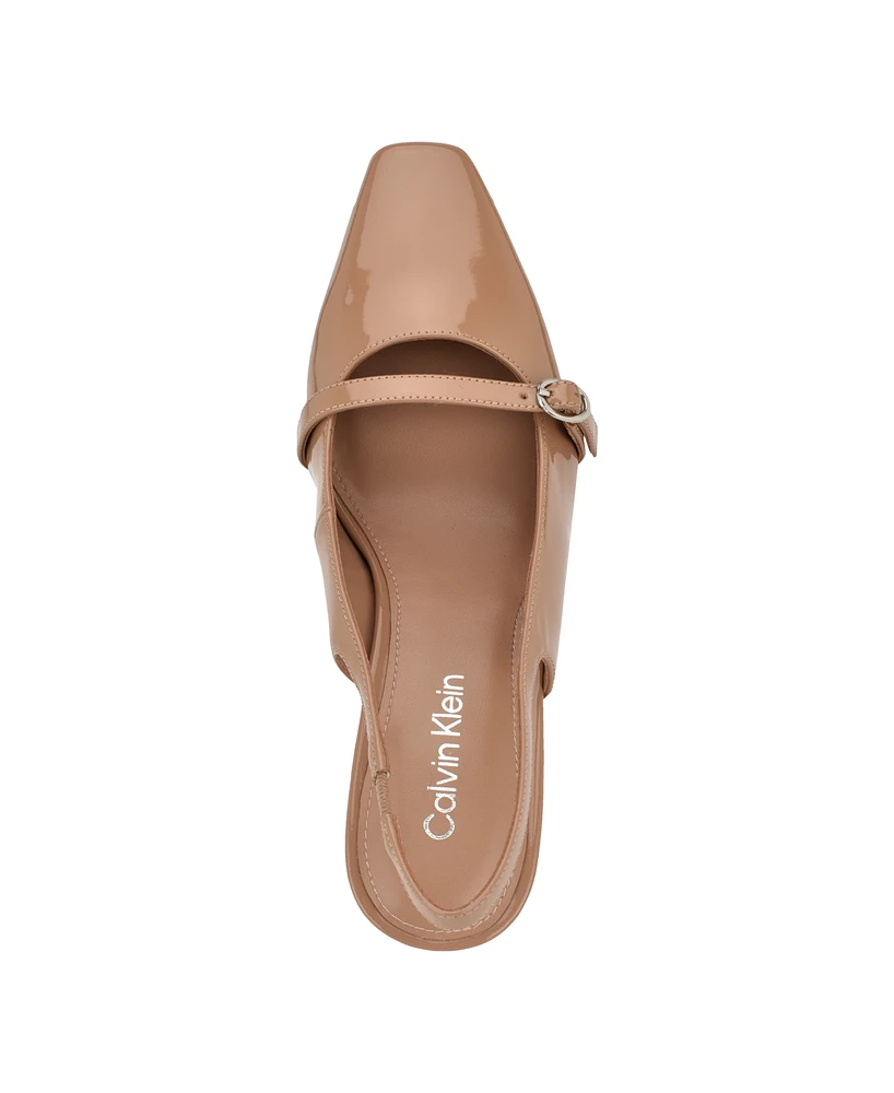 Calvin Klein Women's Ellisa Square Toe Block Heel Dress Pumps