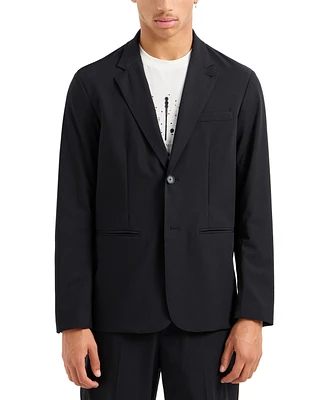 A|X Armani Exchange Men's Solid Notch Lapel Stretch Blazer