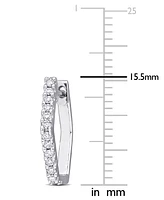Moissanite Hexagon Small Hoop Earrings (1/3 ct. t.w.) in Sterling Silver, 0.6"