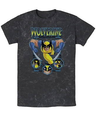 Fifth Sun Men's Wolverine Animated Attack Short Sleeve Mineral Wash Tee
