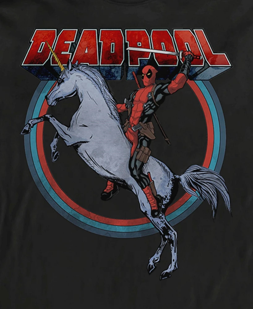 Fifth Sun Men's Deadpool On Unicorn Long Sleeve T-Shirt