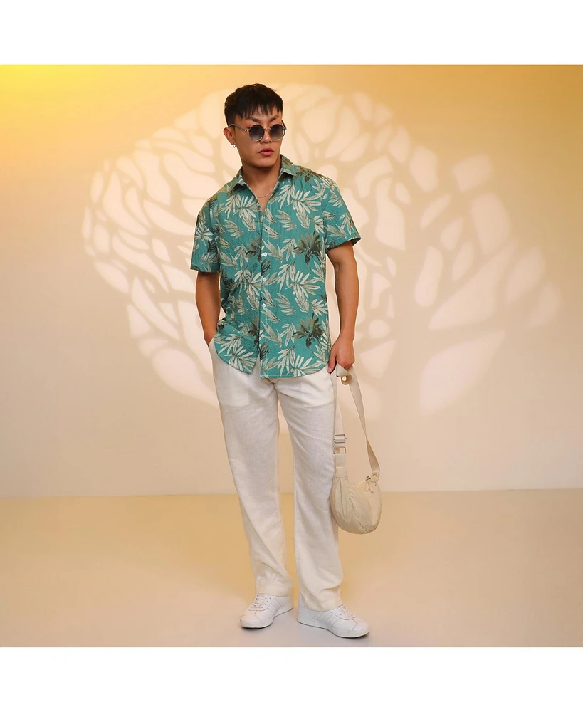 Men's Sea Green Breezy Foliage Shirt