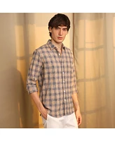 Men's Saltbox Beige Heathered-Buffalo Check Shirt