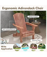 Folding Adirondack Chair Set of with High Backrest & Wide Armrests Wooden