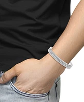 Effy Men's Zircon Cuff Bangle Bracelet (2-1/2 ct. t.w.) in Sterling Silver