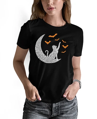 La Pop Art Women's Lunar Bats Word Crew Neck T-Shirt