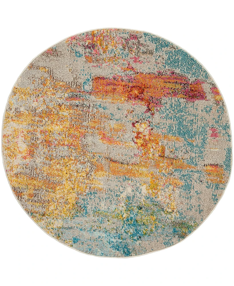 Nourison Home Celestial CES02 4'x4' Round Area Rug